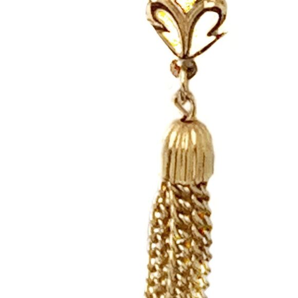 Crown Trafari Vintage  gold plated flur dis le tassel clip back earrings - Picture 4 of 6